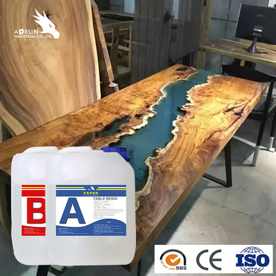 Dos porciones de la resina de epoxy del claro de Crystal Casting Kit Art Resin de sobremesa líquida curada rápida del río