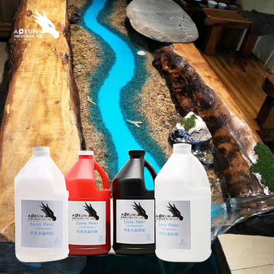Dos porciones de resina de epoxy clara para la madera líquida de la resina de epoxy de las encimeras del claro de epoxy de Diy