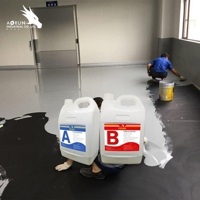 Descolorido claro de lanzamiento de cristal líquido de la etiqueta engomada del piso de la resina 3D del AB del 3:1
