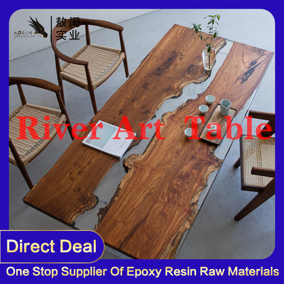 Ninguna tabla de Art Jewelry Clear Epoxy Resin que amarilleaba echó la superficie de madera