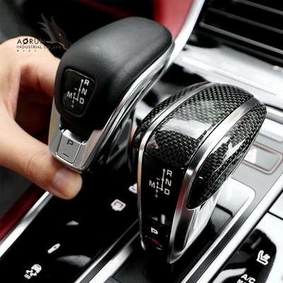 Botón interior superior del cambio del coche de la manija del engranaje de la fibra de carbono del coche para Porsche Cayenne Panamera 2018-2022 2017-2022