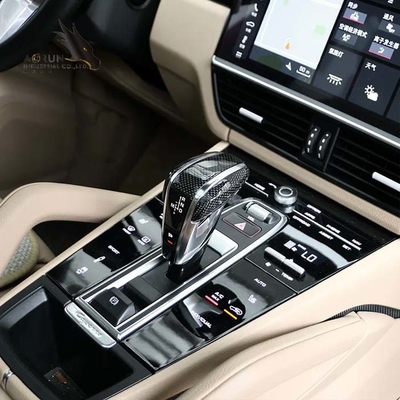 Botón interior superior del cambio del coche de la manija del engranaje de la fibra de carbono del coche para Porsche Cayenne Panamera 2018-2022 2017-2022