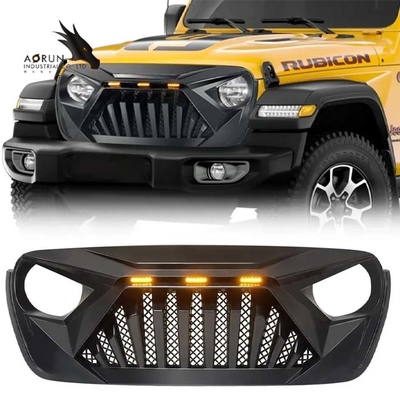 La parrilla del coche para la parrilla 2018-2022 del tiburón del ABS de Jeep Wrangler JL Front Bumper Grille Glossy Black los E.E.U.U. tiene acción