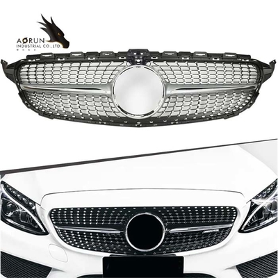 Clase W205 de Front Bumper Grille Grill For Mercedes Benz C del coche Diamond Style Racing Grills 2014-2018